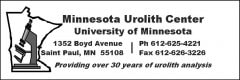 Minnesota Urolith Center University of Minnesota